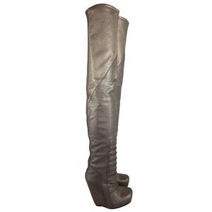 Rick Owens Ruhlmann Boots US 6 EU 36 Womens Silver $2330